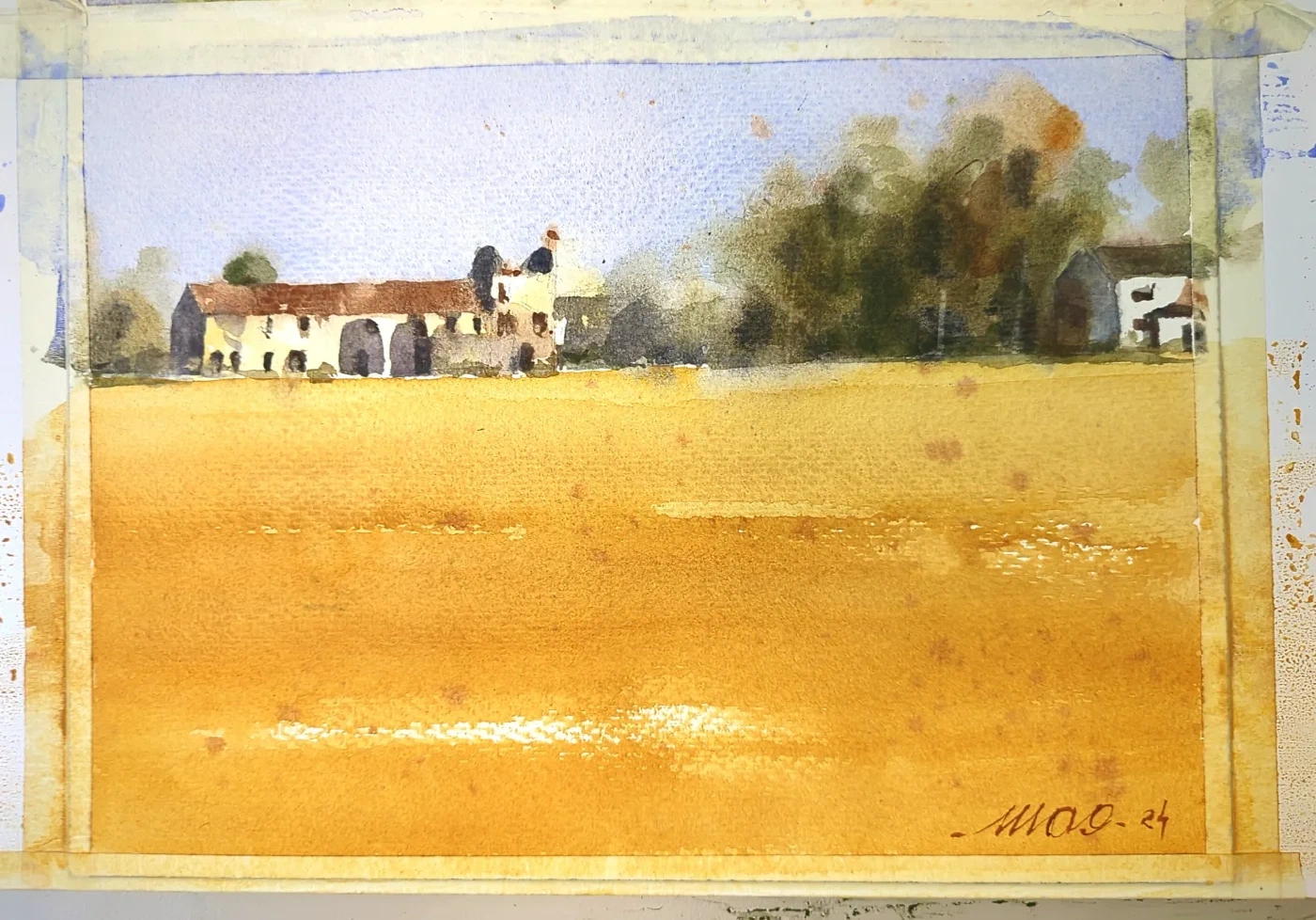 Campagna d’oro — acquerello di Marco Novo