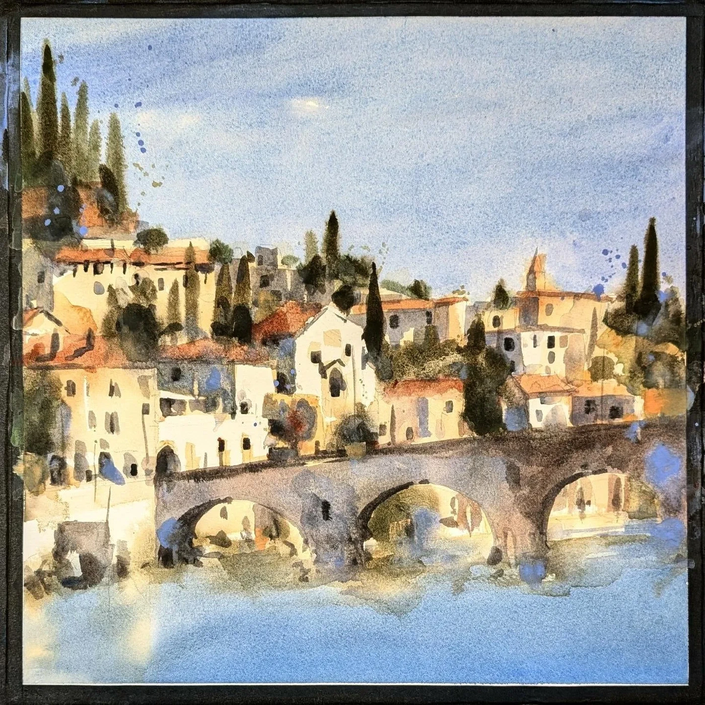 Verona Ponte Pietra — acquerello di Marco Novo