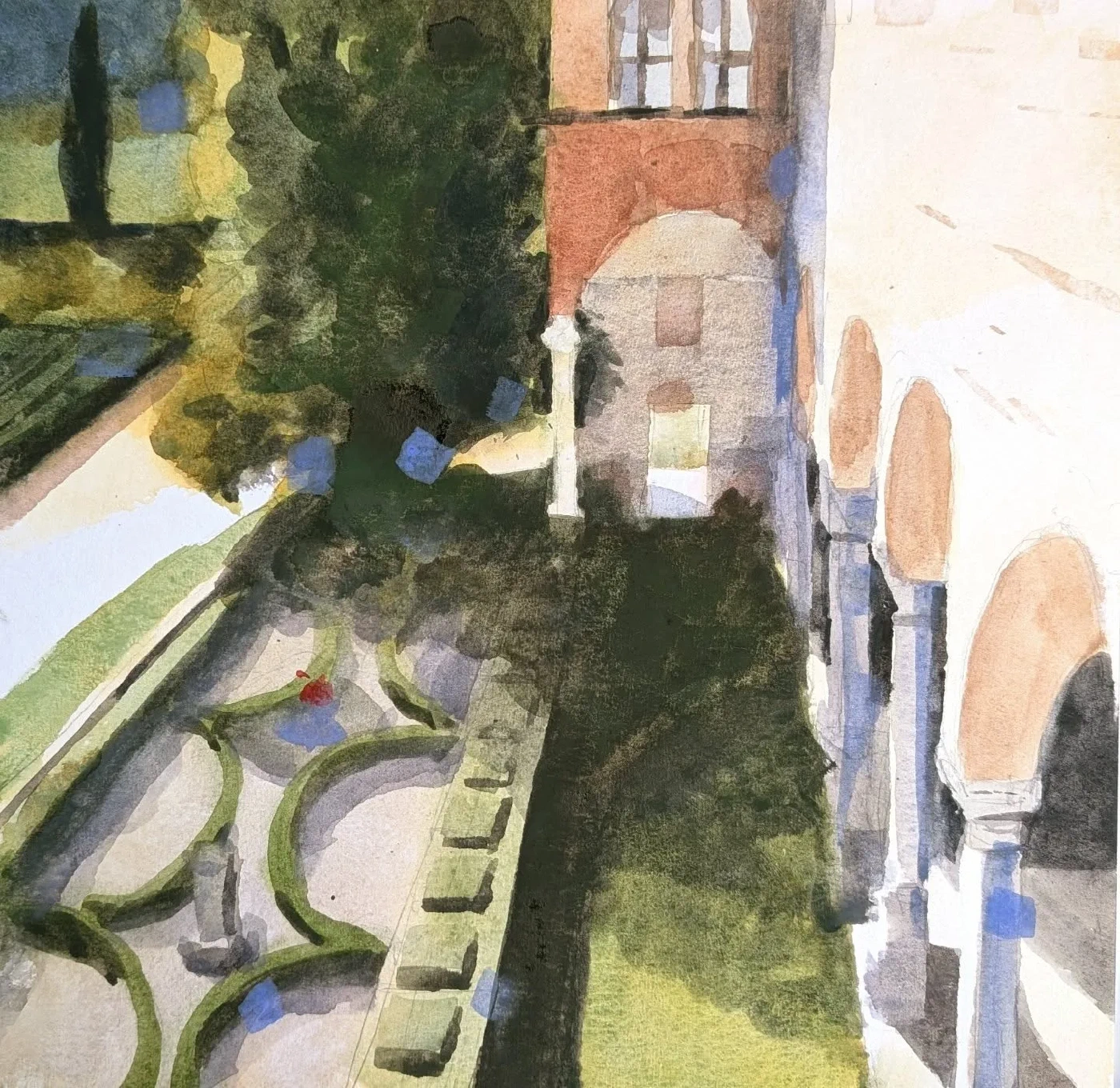 Abbazia di Praglia 2 — acquerello di Marco Novo