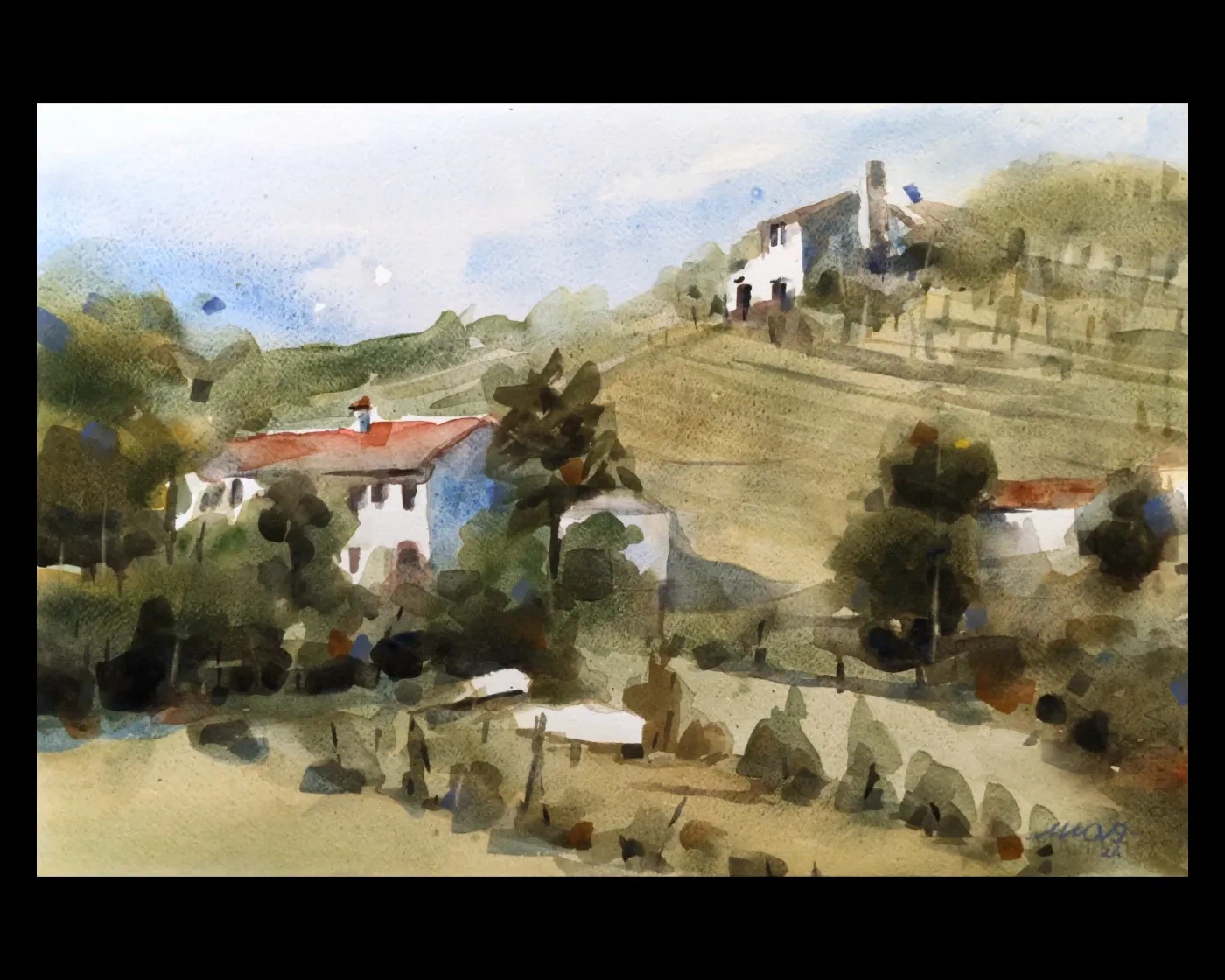 Colli Euganei — acquerello di Marco Novo