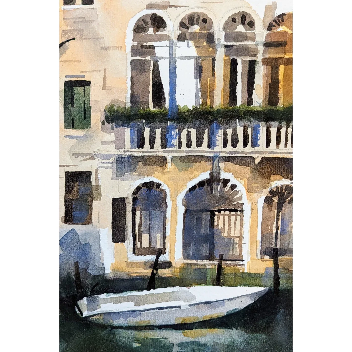 Facciata veneziana — acquerello di Marco Novo